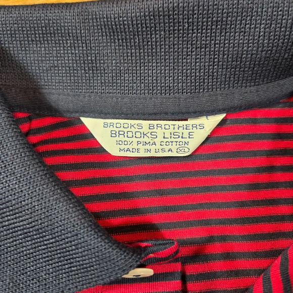 Vintage NWT Brooks Brothers Polo Men’s XL Teal Striped 100% Pima Cotton USA Made - Picture 4 of 7